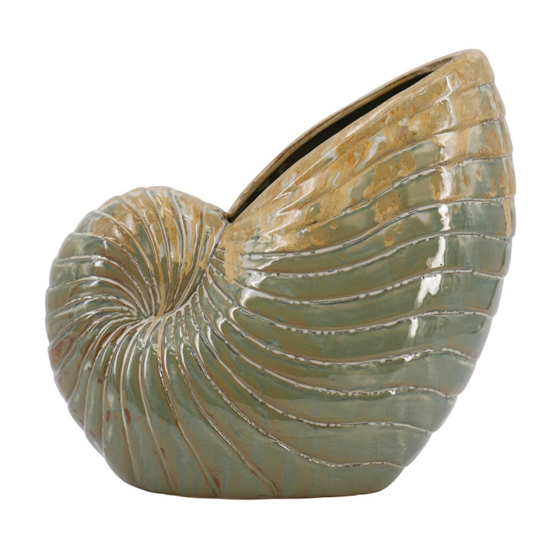 Artekko Artekko Glazed Πράσινο Κεραμικό Κασπό Κοχύλι (30.5x30.5x15.5)cm C0037