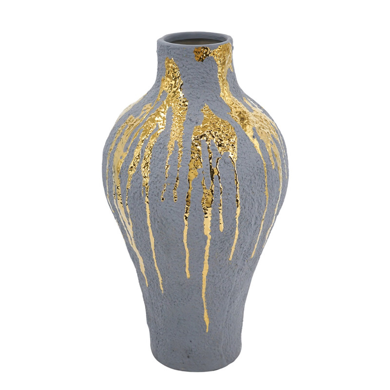 Artekko Artekko Candia Κεραμικό Βάζο σε Μπλε με Χρυσό (26x26x50)cm C0074