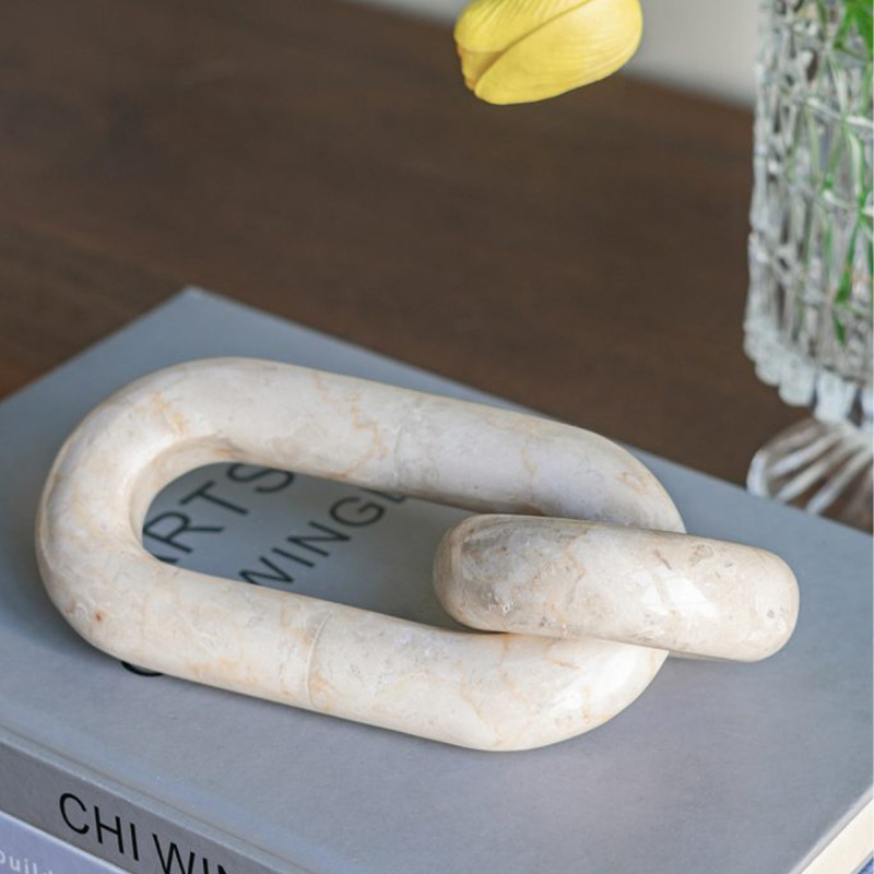 Artekko Artekko Marble Μπεζ Μαρμάρινη Διακοσμητική Αλυσίδα (16.5x8x3)cm C5465