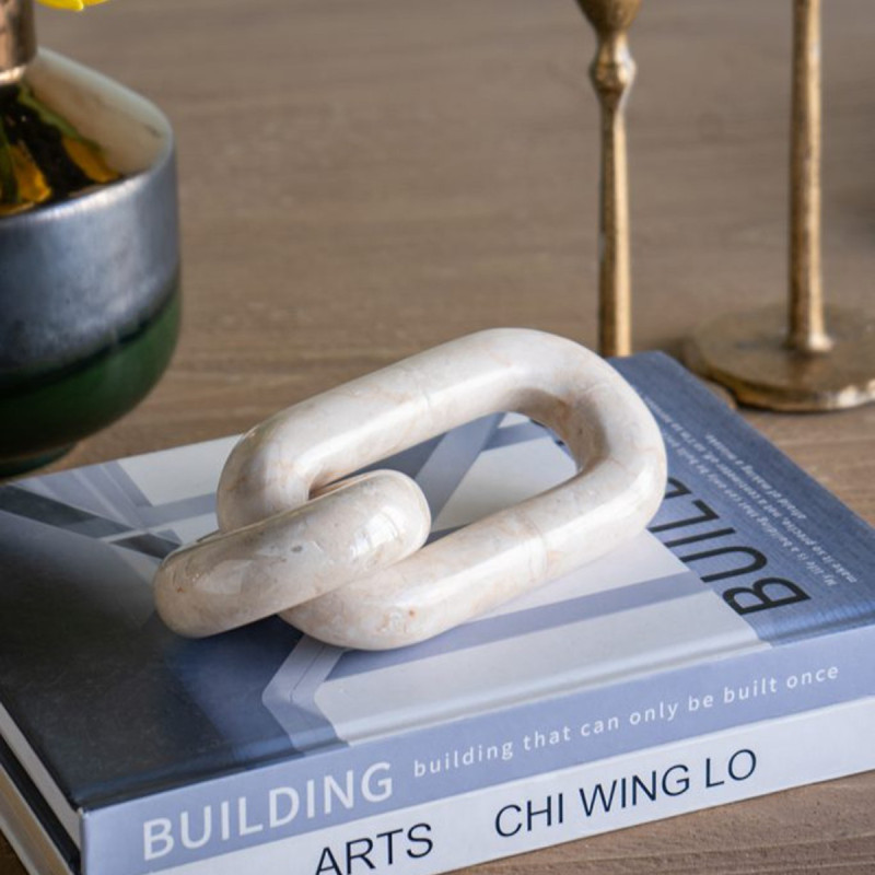 Artekko Artekko Marble Μπεζ Μαρμάρινη Διακοσμητική Αλυσίδα (16.5x8x3)cm C5465