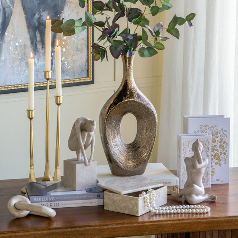 Artekko Artekko Marble Μπεζ Μαρμάρινη Διακοσμητική Αλυσίδα (16.5x8x3)cm C5465