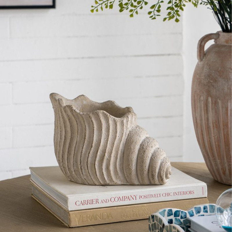 Artekko Artekko Cement Μπεζ Τσιμεντένιο Διακοσμητικό Δοχείο Κασπώ (29.5x18x18)cm C5476