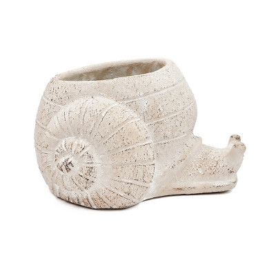 Artekko Artekko Cement Μπεζ Τσιμεντένιο Διακοσμητικό Δοχείο Κασπώ (21x18x12)cm C5484