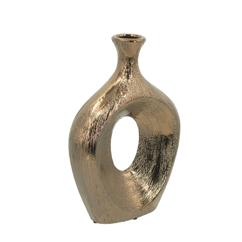 Artekko Artekko Lidded Μπρονζέ Κεραμικό Βάζο (23x8x33.5)cm C6105