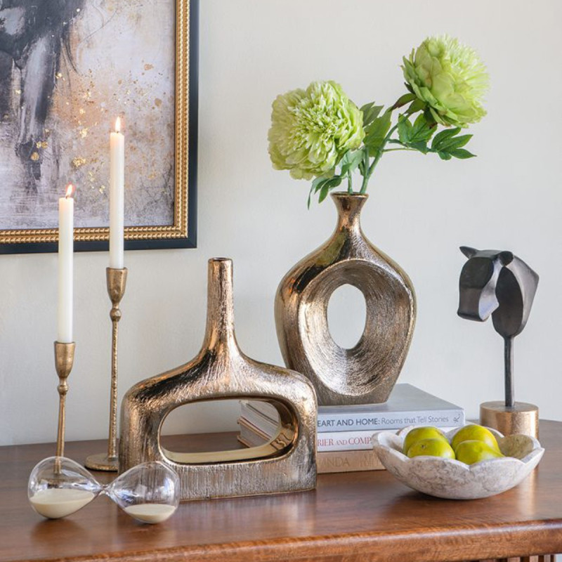 Artekko Artekko Lidded Μπρονζέ Κεραμικό Βάζο (23x8x33.5)cm C6105