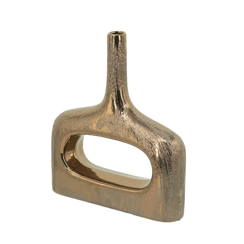 Artekko Artekko Lidded Μπρονζέ Κεραμικό Βάζο (23x7x33)cm C6107