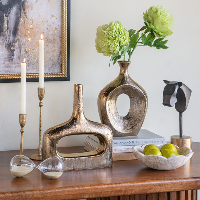 Artekko Artekko Lidded Μπρονζέ Κεραμικό Βάζο (23x7x33)cm C6107