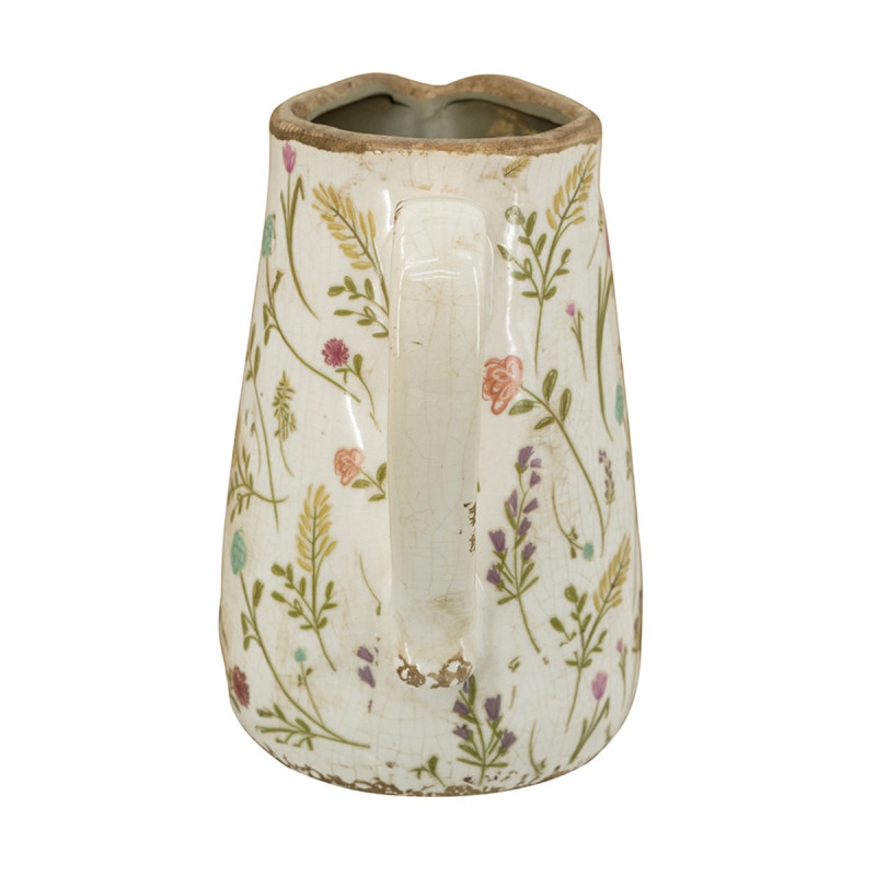 Artekko Artekko Aging Λευκό Κεραμικό Βάζο Κανάτα με Λουλούδια (16x11.5x18)cm C8225