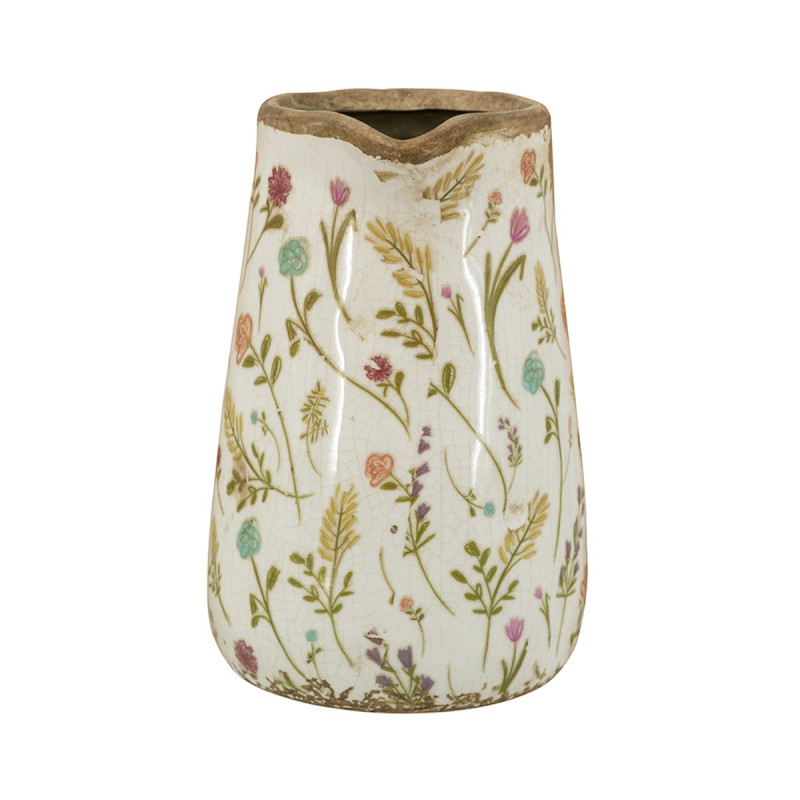 Artekko Artekko Aging Λευκό Κεραμικό Βάζο Κανάτα με Λουλούδια (16x11.5x18)cm C8225