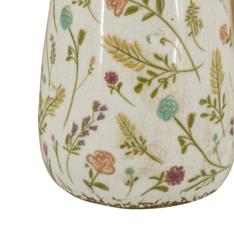 Artekko Artekko Aging Λευκό Κεραμικό Βάζο Κανάτα με Λουλούδια (16x11.5x18)cm C8225