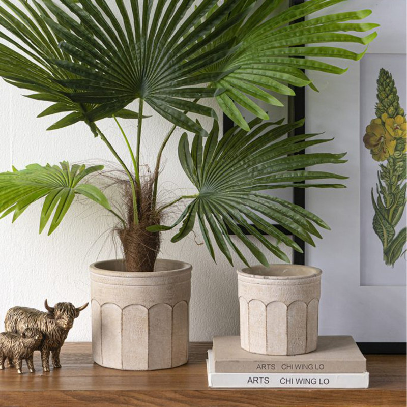 Artekko Artekko Cement Μπεζ Τσιμεντένια Κασπώ (19x19x18)cm 2pcs C8384