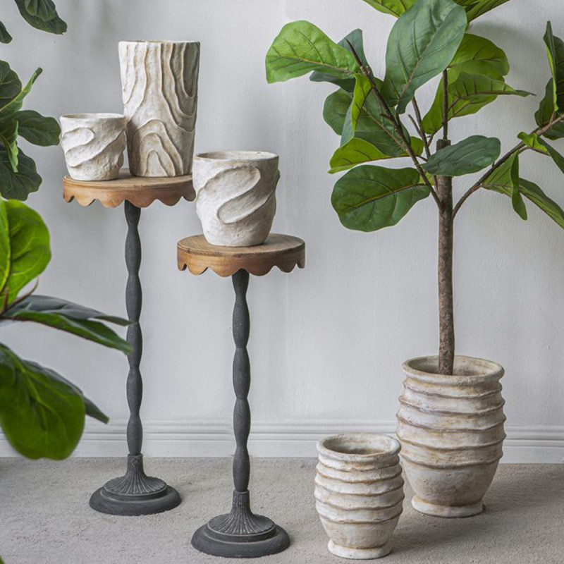 Artekko Artekko Cement Μπεζ Τσιμεντένια Κασπώ (18x18x18)cm 2pcs C8390