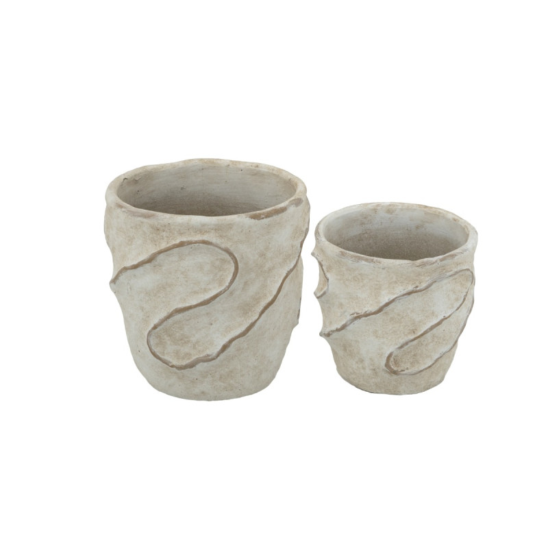 Artekko Artekko Cement Μπεζ Τσιμεντένια Κασπώ (18x18x18)cm 2pcs C8390