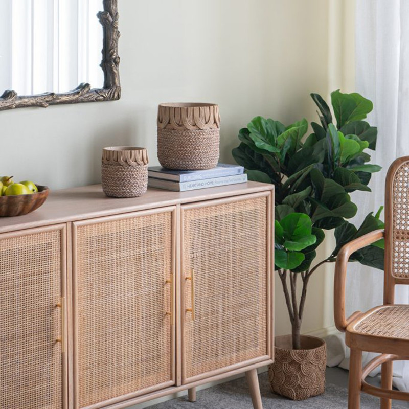 Artekko Artekko Cement Καφέ Τσιμεντένια Κασπώ (20x20x20)cm 2pcs C8404