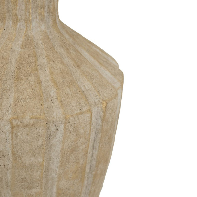 Artekko Artekko Candia Μπεζ Βάζο από Τερακότα με Χρυσό Φινίρισμα (23x23x43.5)cm C8430