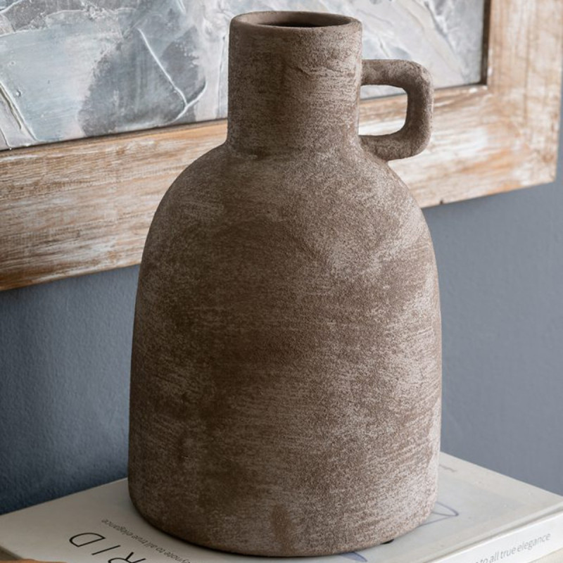 Artekko Artekko Candia Γκρι Βάζο από Τερακότα (16.5x16.5x25.5)cm C8437