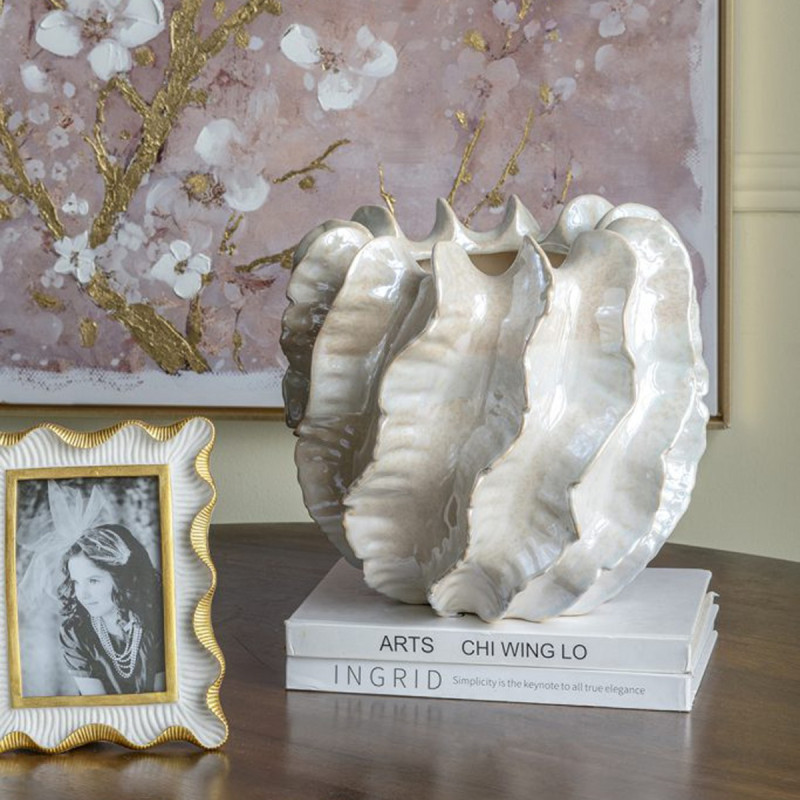 Artekko Artekko Glazed Μπεζ Κεραμικό Βάζο (27x27x25.5)cm C8460