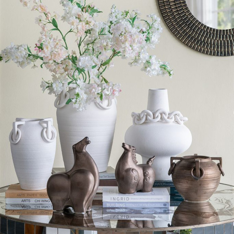 Artekko Artekko Candia Λευκό Κεραμικό Βάζο (28x28x39.5)cm C8466