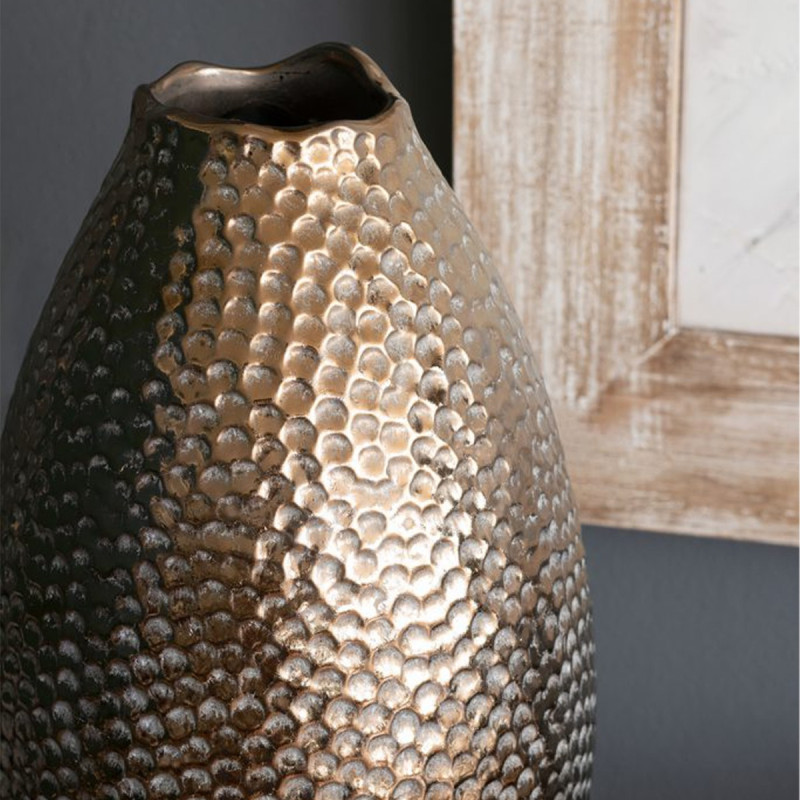 Artekko Artekko Lidded Μπρονζέ Κεραμικό Βάζο (18x18x32)cm C8983