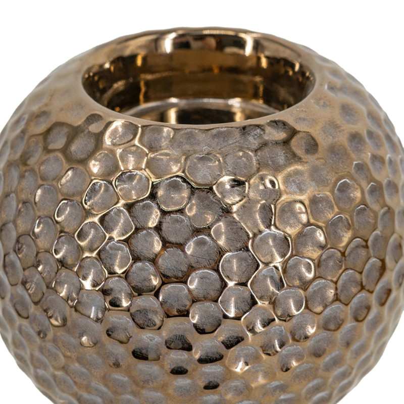 Artekko Artekko Lidded Μπρονζέ Κεραμικά Κηροπήγια (11x11x9)cm 2pcs C8985