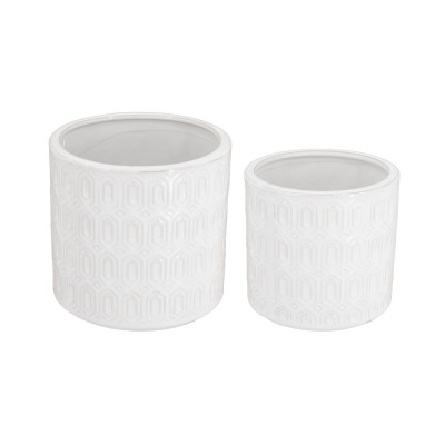 Artekko Artekko Planter Λευκά Κεραμικά Κασπώ (18x18x17)cm 2 pcs C8987