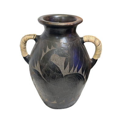 Artekko Artekko Antique Μαύρο Βάζο από Τερακότα (28x22x30)cm C9280