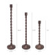 Artekko Artekko Luxe Μπρονζέ Μεταλλικά Κηροπήγια (11.4x11.4x59.7)cm (11.4x11.4x49.5)cm (11.4x11.4x38)cm 3pcs D4713
