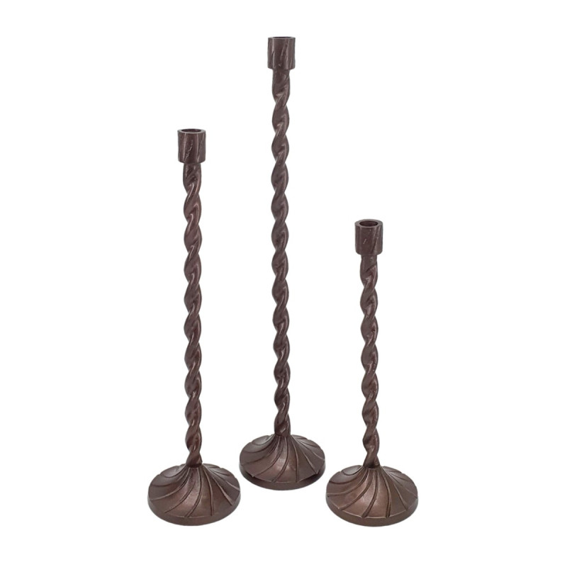 Artekko Artekko Luxe Μπρονζέ Μεταλλικά Κηροπήγια (11.4x11.4x59.7)cm (11.4x11.4x49.5)cm (11.4x11.4x38)cm 3pcs D4713
