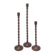 Artekko Artekko Luxe Μπρονζέ Μεταλλικά Κηροπήγια (11.4x11.4x59.7)cm (11.4x11.4x49.5)cm (11.4x11.4x38)cm 3pcs D4713