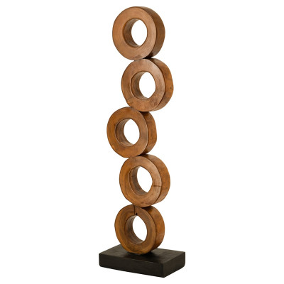 Artekko Artekko Woody Καφέ Διακοσμητικό Γλυπτό από Ξύλο Teak (33x20x120)cm D4717