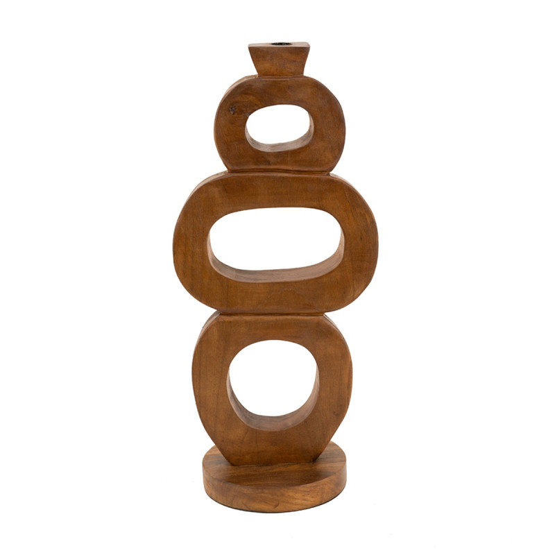 Artekko Artekko Woody Καφέ Κηροπήγιο από Ξύλο Teak (14x14x45)cm D4721