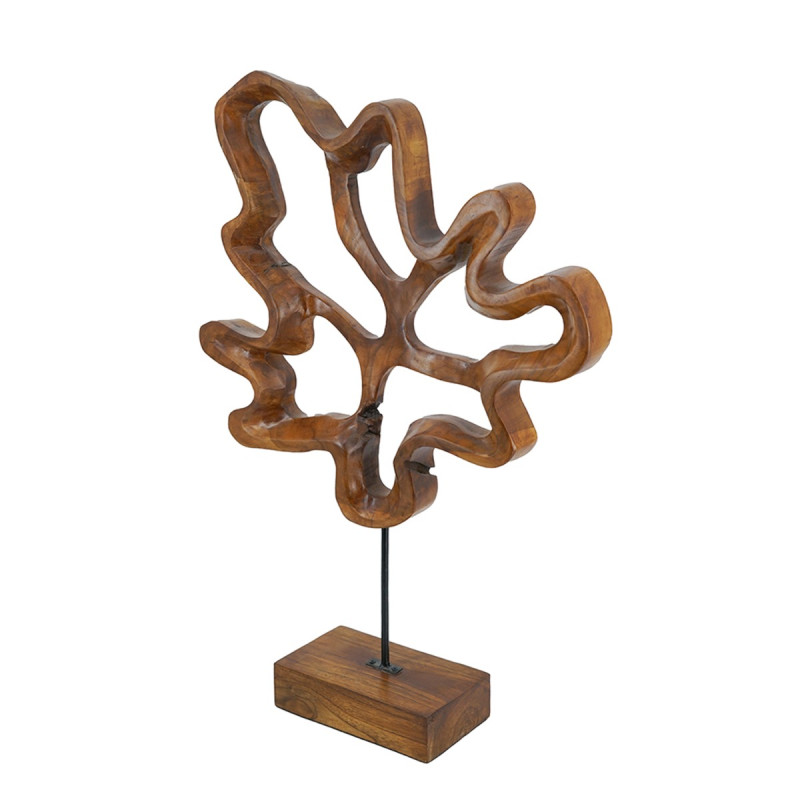 Artekko Artekko Woody Καφέ Διακοσμητικό Γλυπτό από Ξύλο Teak (55.1x15x80)cm D4729