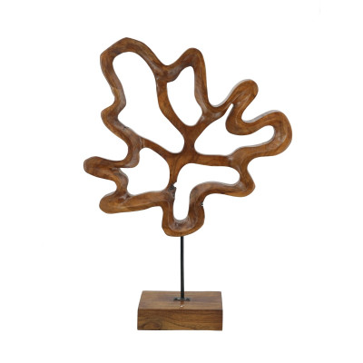 Artekko Artekko Woody Καφέ Διακοσμητικό Γλυπτό από Ξύλο Teak (55.1x15x80)cm D4729