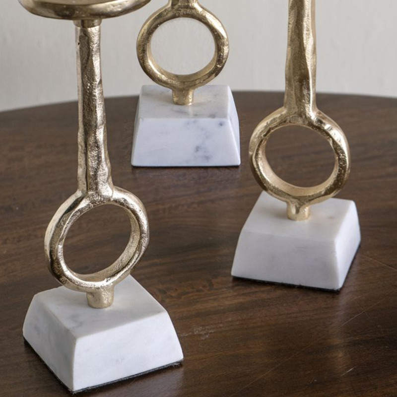 Artekko Artekko Noble Χρυσά Μεταλλικά Κηροπήγια (8.9x8.9x43.2)cm (8.9x8.9x33)cm (8.9x8.9x26.7)cm 3pcs D5549