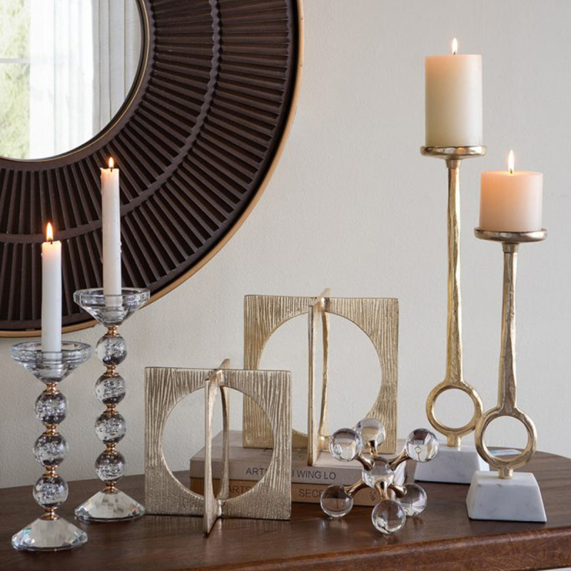 Artekko Artekko Noble Χρυσά Μεταλλικά Κηροπήγια (8.9x8.9x43.2)cm (8.9x8.9x33)cm (8.9x8.9x26.7)cm 3pcs D5549