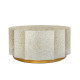 Artekko Artekko Ivory Εκρού Τραπέζι Σαλονιού από MDF και Capiz (90x90x40)cm D5589