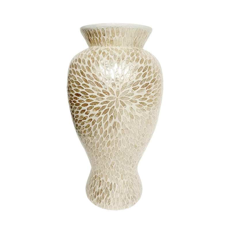 Artekko Artekko Ivory Εκρού Βάζο από Μπαμπού και Capiz (34x34x61)cm D5594-WR