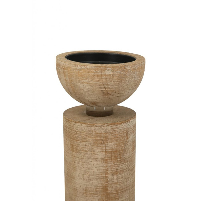 Artekko Artekko Gaia Καφέ Ξύλινο Κηροπήγιο (7.6x7.6x35.5)cm D6084