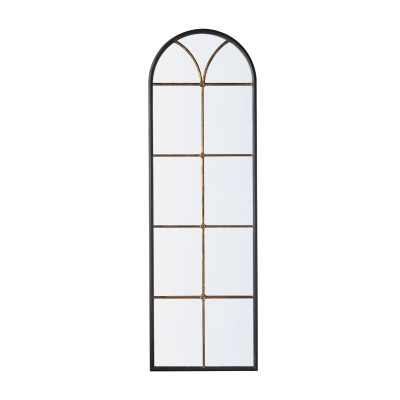 Artekko Artekko Capri Μαύρος Μεταλλικός Επιδαπέδιος Καθρέπτης με Μπρονζέ Λεπτομέρειες (60x2.5x189)cm D6124-DS