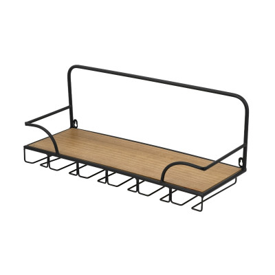 Artekko Artekko Gaia Καφέ Ξύλινο Ράφι Τοίχου για Ποτήρια (62x21x25)cm D6135
