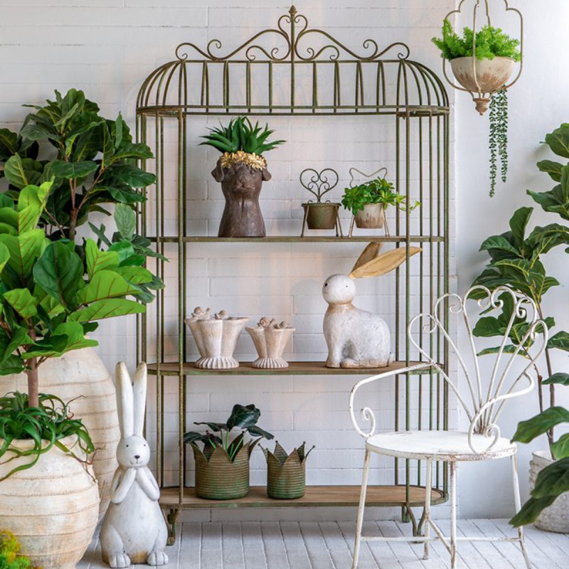 Artekko Artekko Vector Μεταλλικό Κλουβί Ραφιέρα σε Πράσινη Πατίνα (120x42x203)cm D7203-DS