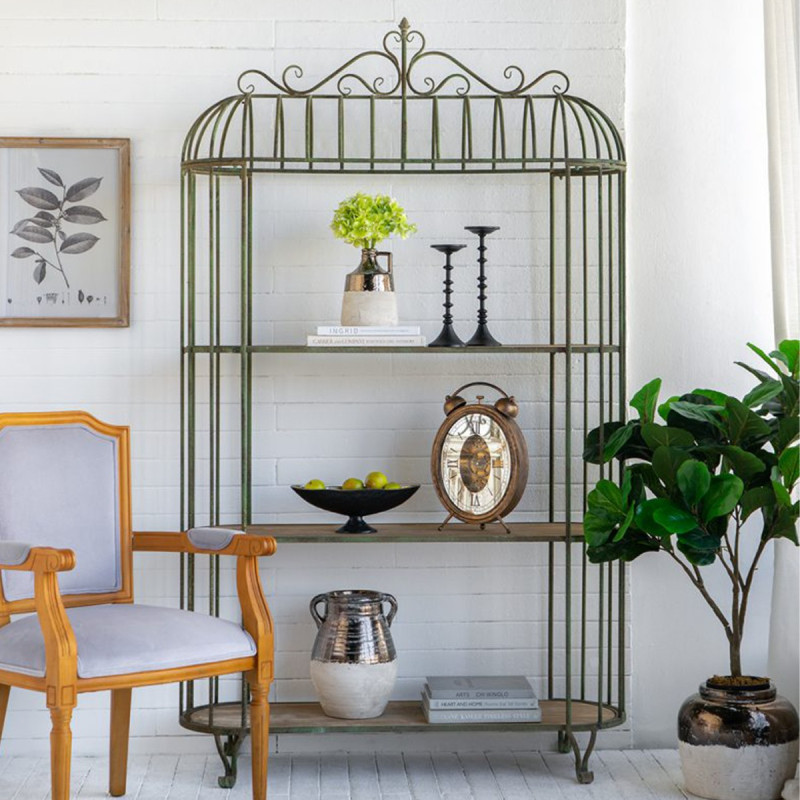 Artekko Artekko Vector Μεταλλικό Κλουβί Ραφιέρα σε Πράσινη Πατίνα (120x42x203)cm D7203-DS