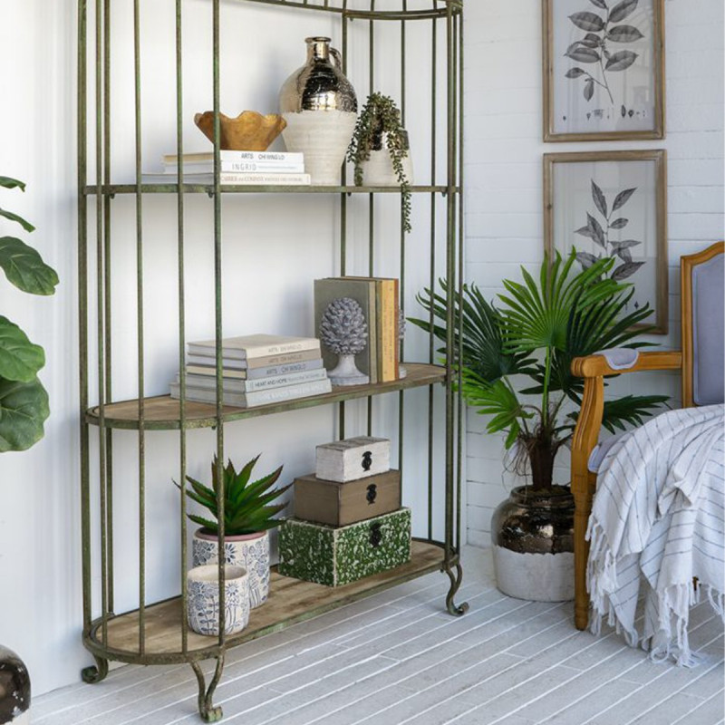 Artekko Artekko Vector Μεταλλικό Κλουβί Ραφιέρα σε Πράσινη Πατίνα (120x42x203)cm D7203-DS