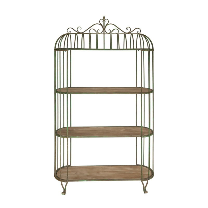 Artekko Artekko Vector Μεταλλικό Κλουβί Ραφιέρα σε Πράσινη Πατίνα (120x42x203)cm D7203-DS