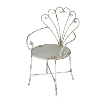 Artekko Artekko Vector Μεταλλική Καρέκλα σε Λευκή Πατίνα (62x56x97)cm D7204