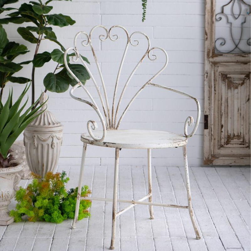 Artekko Artekko Vector Μεταλλική Καρέκλα σε Λευκή Πατίνα (62x56x97)cm D7204