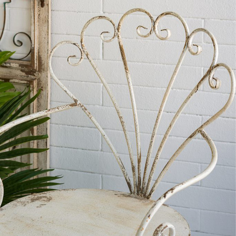 Artekko Artekko Vector Μεταλλική Καρέκλα σε Λευκή Πατίνα (62x56x97)cm D7204