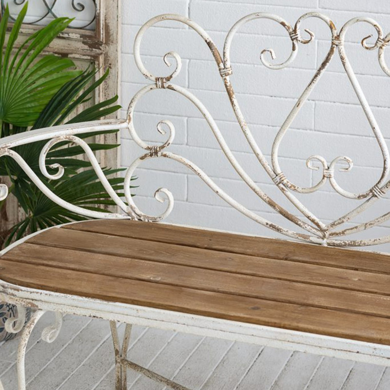 Artekko Artekko Vector Μεταλλικό Παγκάκι σε Λευκή Πατίνα (125x48x92)cm D7205