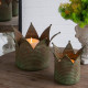 Artekko Artekko Vector Μεταλλικά Κασπώ σε Πράσινη Πατίνα (32x32x23.1)cm (22.6x22.6x20)cm 2pcs D7207