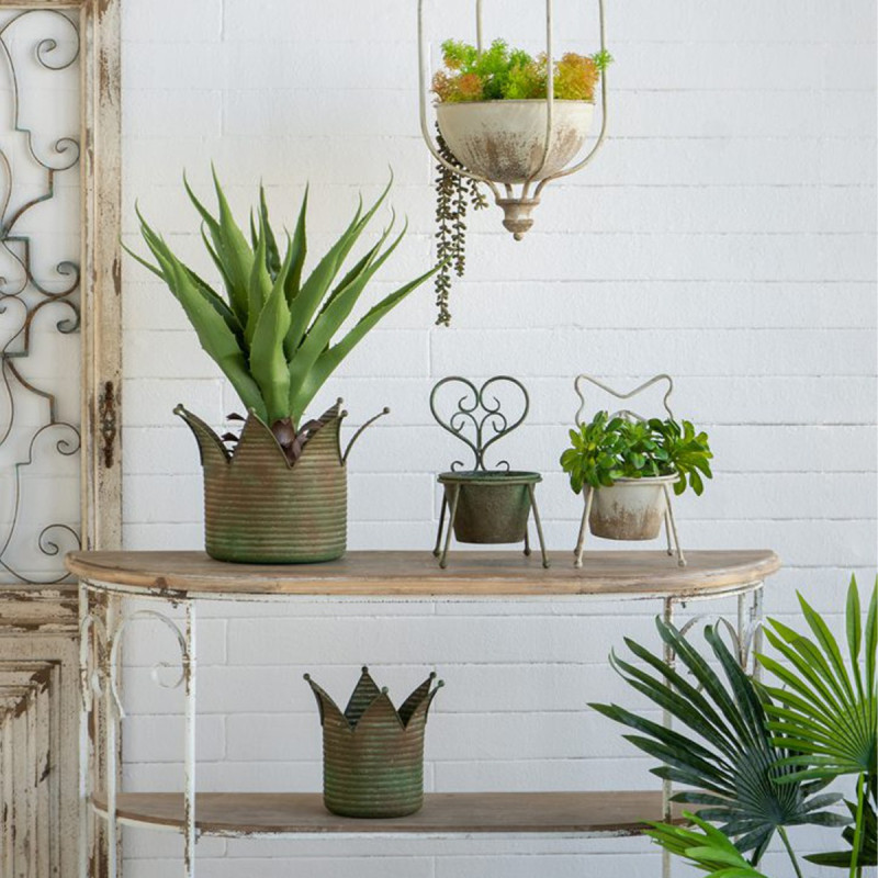 Artekko Artekko Vector Μεταλλικά Κασπώ σε Πράσινη Πατίνα (32x32x23.1)cm (22.6x22.6x20)cm 2pcs D7207